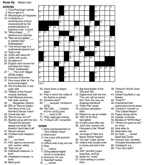 fox news crossword puzzle today